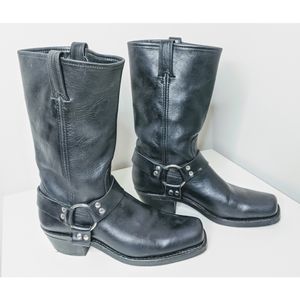 Frye Mens Black Leather Harness Boot
